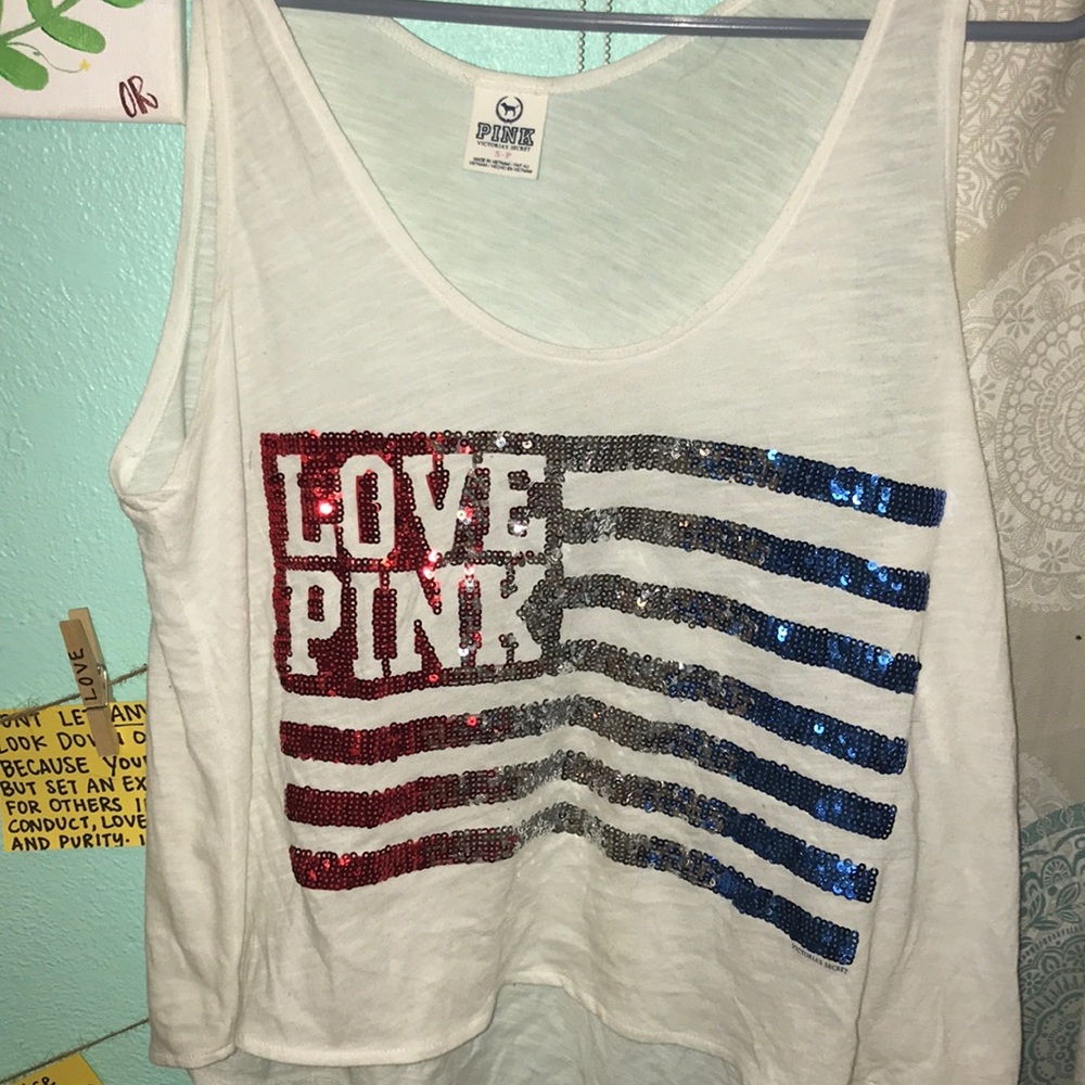 Victoria Secret Pink American flag tank top